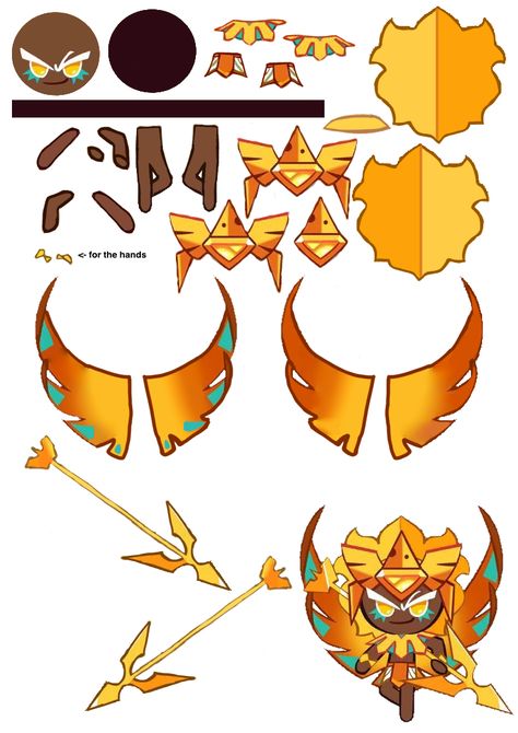 Cookie Run Kingdom Papercraft Template, Cookie Run Papercraft Template, Golden Cheese Cookie Run Kingdom, Cookie Run Kingdom Papercraft, Cookie Run Papercraft, Crk Papercrafts, Ancient Cookies, Golden Cheese Cookie, Cookie Costume