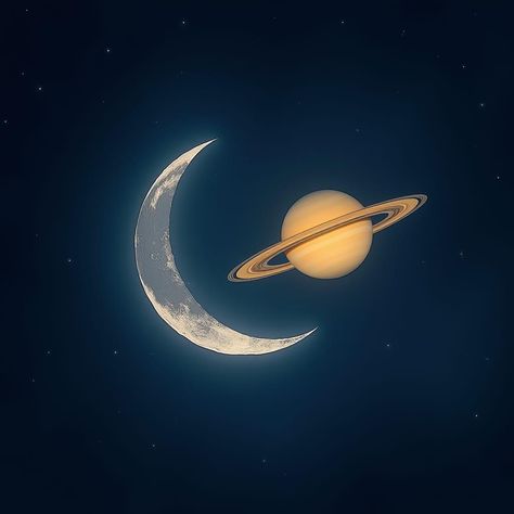 On October 14, 2024, witness the rare conjunction of the Moon and Saturn. Discover how, when, and where to watch this celestial 'kiss' from Earth. The Moon And Saturn, Moon And Jupiter, Saturn 5, Moon And Saturn, Saturn Planet, Light Pollution, Star Map, Ancient Romans, Under The Stars