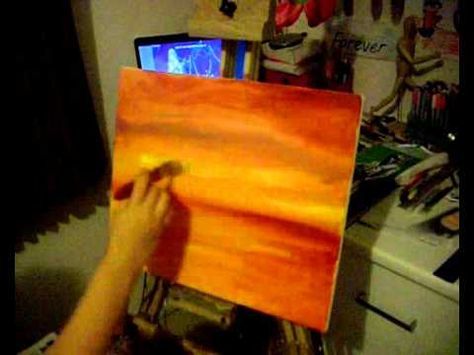 Speed Painting of a Beach Sunset Painting Of Sunset On Beach, How To Paint A Beach Sunset, Painting A Sunset, Leaf Lessons, Painting Of A Beach, Sunset Paint, Beach Sunset Painting, To Paint, Painting Lesson