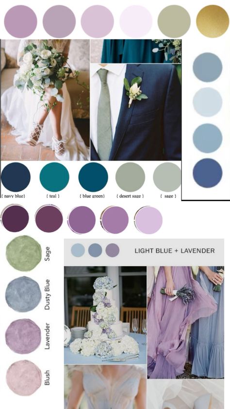 Wedding Lavender And Grey Wedding Theme, Lavender And Blue Wedding Theme, Lavender And Navy Blue Wedding, Dusty Blue And Lavender Wedding, Lavender And Blue Wedding, Lilac Wedding Colors, May Wedding Colors, Lavender Wedding Colors, Periwinkle Wedding