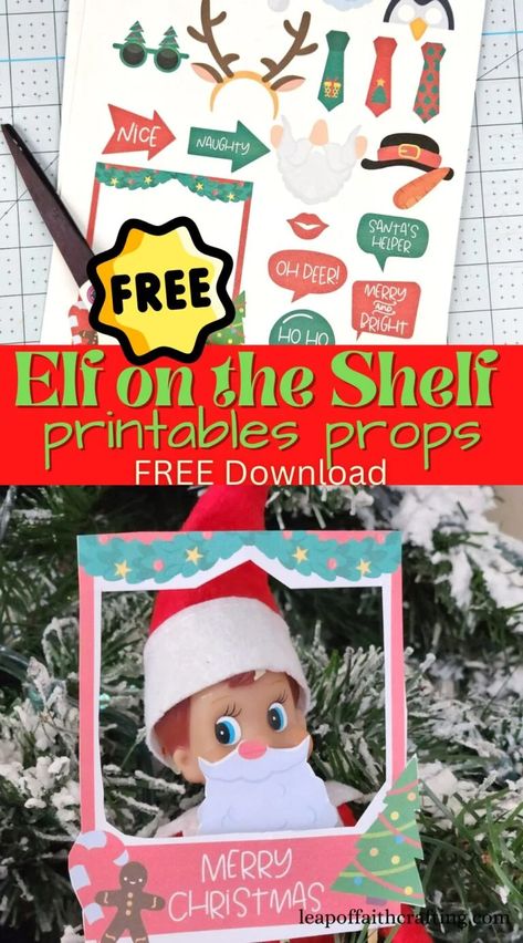 Elf Yourself Craft Template Printable, Elf On Shelf Notes, Elf Printables Free, Elf On Shelf Printables, Elf Printables, Elf Ideas Easy, Printable Props, Elf On Shelf, Elf Yourself