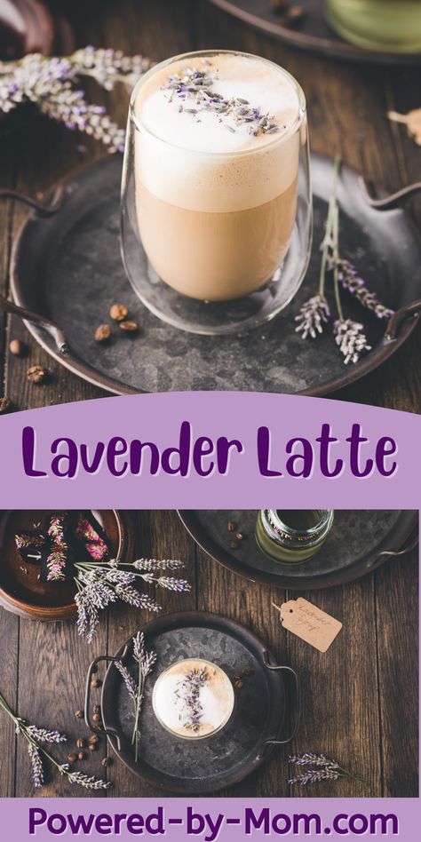 If you're looking for a relaxing way to start your day try this calming lavender latte made with a homemade lavender simple syrup. It's a lovely morning treat and you can make the lavender syrup yourself, just check out our easy recipe! Lavender Frappe Recipe, Drinks Made With Lavender Syrup, Fresh Lavender Simple Syrup, Lavender Simple Syrup Uses, Diy Lavender Syrup, Lavender Overnight Oats, Recipes Using Lavender Syrup, Lavender Coffee Syrup, Uses For Lavender Syrup