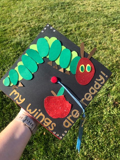 Graduation Cap Bulletin Board, Early Education Graduation Cap, Vpk Graduation Cap Designs, Preschool Teacher Graduation Cap, Prek Cap Decoration, Graduation Cap Designs Preschool, Prek Graduation Cap Designs, Pre K Cap Decoration, Teacher Cap Ideas