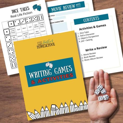 Writing Games and Activities | Hustle and Homeschool Writing Games For Kids, Character Activities, Best Cousin, Best Writing, Writing Games, Library Activities, New Sibling, Fiction Movies, Games Board