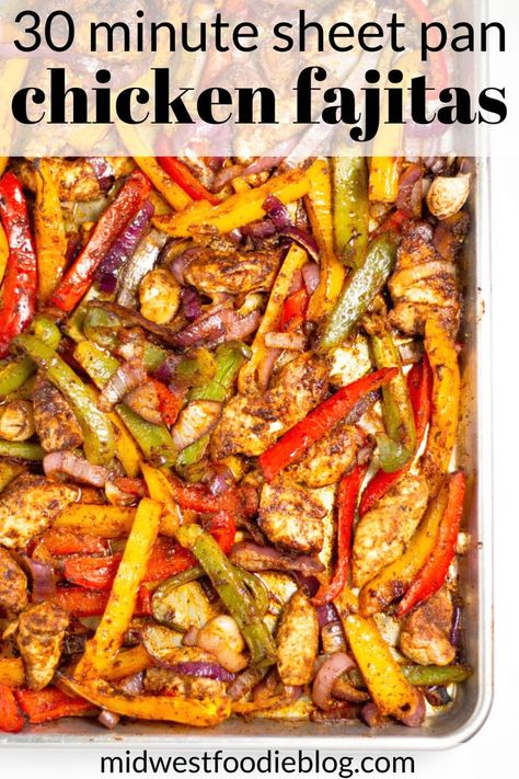 Pan Fajitas, Sheet Pan Chicken Fajitas, Baked Chicken Fajitas, Chicken Fajita Recipe, Pan Chicken Fajitas, Sheet Pan Chicken, Sheet Pan Dinners Recipes, Fajita Recipe, Steak Fajitas