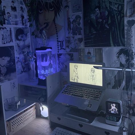 Futuristic Room, Cyberpunk Room, Otaku Room, Gamer Room Decor, Room Redesign, Anime Room, Room Deco, Gaming Room Setup, Cute Room Ideas