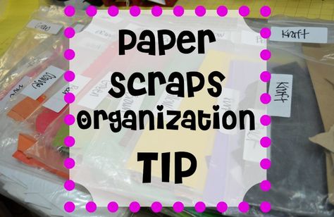 Paper Scraps Organization Tip saves time and money! Organize Paper Scraps, Scrap Paper Storage, Craft Room Organisation, Craft Organisation, Bullet Journal For Beginners, Scrapbook Storage, Organize Craft Supplies, Craft Room Design, Paper Scraps