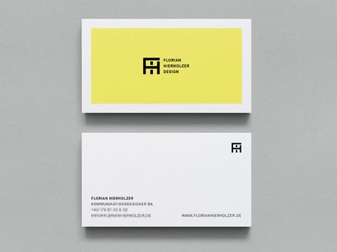 Florian Hierholzer Design - Business Card by Florian Hierholzer on Dribbble Handmade Business Cards, Café Design, Corporate Business Card Design, Business Cards Layout, Web Design Mobile, Graphic Design Business Card, Name Card Design, Business Card Design Inspiration, Visiting Card Design