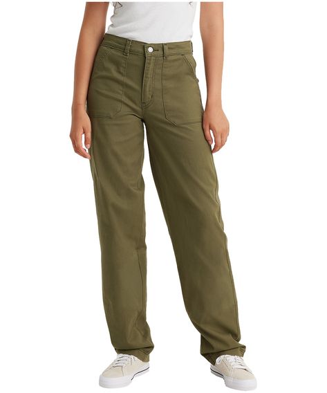 Levi's Women's High Rise Straight Leg Utility Pants | Marks Pants For Curvy Women, Archaeology Aesthetic, Fall Work Outfits, Japan Outfits, Cap Sleeve Sweater, Workwear Pants, Safety Clothing, Alaska Cruise, Utility Pants