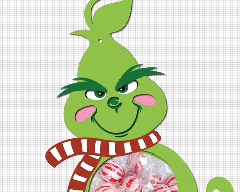 Grinch Candy, Candy Holder Svg, Grinch Svg, Star Candy, Candy Holder, Christmas Party Favors, Holiday Candy, Silhouette Files, The Grinch