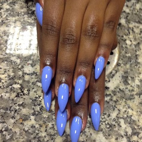 Periwinkle Nail Designs, Violet Blue Nails, Baby Blue And Purple Nails, Perrywinkle Nails Almond, Periwinkle Blue Nails Designs, Periwinkle Nails Acrylic, Acrylic Nails Periwinkle, Periwinkle French Tip Nails, Purple Acrylic Nails Almond