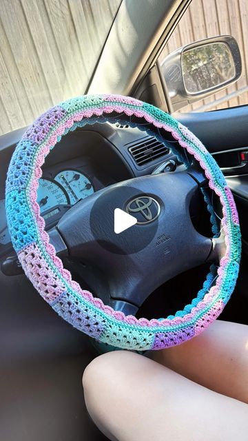 Steering Wheel Cover Crochet Pattern Free, Crochet Steering Wheel Cover Pattern, Steering Wheel Cover Pattern, Granny Square Steering Wheel Cover, Crochet Steering Wheel, Grandma Chic, Crochet Car, Crochet Things, Funny Story