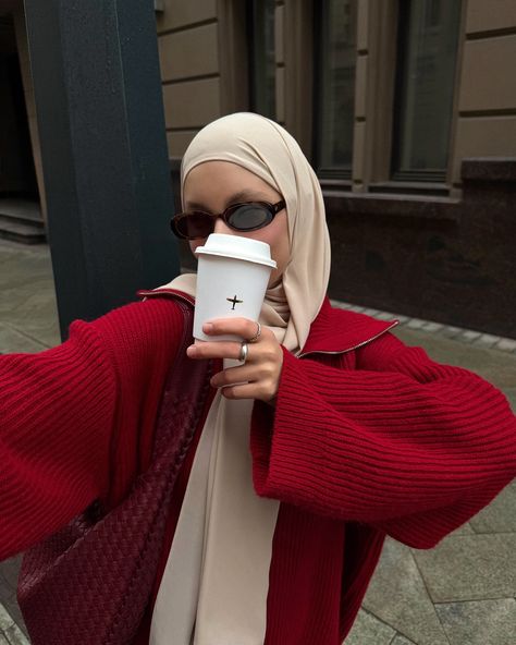 in shades of red❤️🥀🍒🍫🧣 modest fashion, hijab outfit, winter vibes, winter outfit, pinterest style Red Hijab Aesthetic, Hijab Outfit Winter, Red Hijab, Work Outfit Inspiration, Pinterest Style, Modest Fashion Hijab, Hijab Aesthetic, Winter Vibes, Fashion Hijab