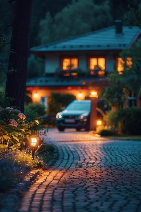 Driveway Lights Ideas: Brighten Your Entrance Driveway Lights Ideas, Driveway Lighting Ideas, Country Driveway, Driveway Posts, Driveway Lights, Solar Driveway Lights, Small Urban Garden, In-ground Lights, Outdoor Lighting Design