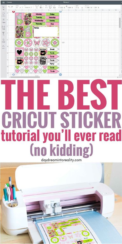 Stickers On The Cricut, Easy Cricut Projects For Beginners Christmas, Sticker For Cricut Machine, Things To Do With Cricut Maker, Scrapbook With Cricut Maker, How To Cricut How To Use, How To Make Planner Stickers, Making Vinyl Stickers With Cricut, Make With Cricut