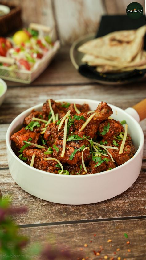 Chicken Tandoori Photography, Chicken Karahi Photography, Chicken Varieties, Kadai Chicken, Chicken Karahi Recipe, Chicken Main Course, Food Shoot, Spice Village, Karahi Recipe