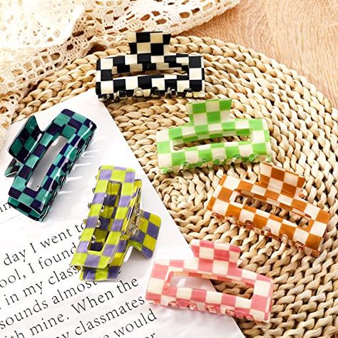 Checkered Hair, Thinning Thick Hair, Tortoise Hair, Hair Styling Accessories, Hair Claw Clips, Easter Girl, Styling Accessories, Claw Clips, Fashion Hair Accessories