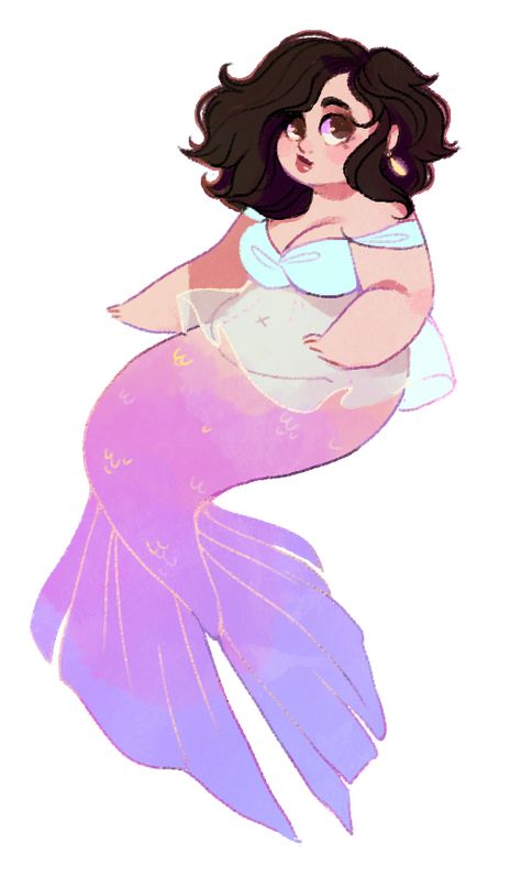 Actual unretouched photo of me when I was a mermaid ‍♀️  Original pin: Credit to Artist Curvy Mermaid Art, Chubby Mermaid, Fat Mermaid, Fat Art, Plus Size Art, Arte Indie, Positive Art, Mermaid Drawings, Mermaid Pictures