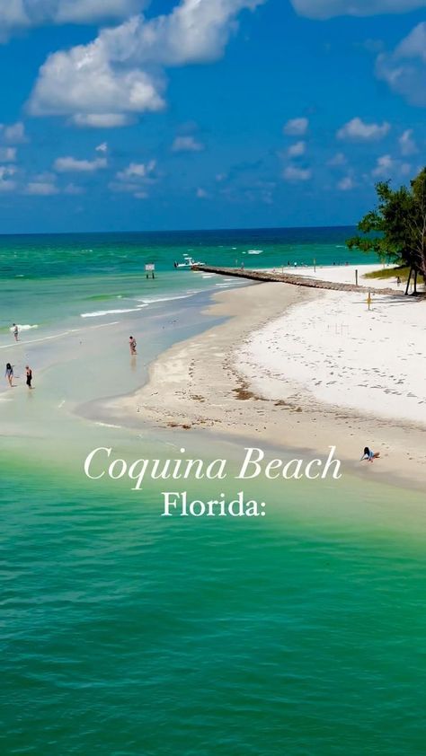 This hidden gem of a beach offers pristine white sand beaches and beautiful Gulf of Mexico waters with a natural scenic surrounding. Located on the Southern Tip of Anna Maria Island is Coquina Beach. Next time you’re looking for a beautiful scenic beach, check out Coquina Beach on Florida’s West Coast. 🤩🏝️ • • • • • #coquinabeach #annamariaisland #bradentonbeach #sarasota #beachday #floridacheck #beautifulbeach #summervibes #thingstodotampabay | Things To Do Tampa Bay Coquina Beach Florida, Key West Florida Vacation, Vacay Spots, Florida Vacation Spots, Sarasota Beach, Vacation List, Florida Travel Guide, White Sand Beaches, Bradenton Beach