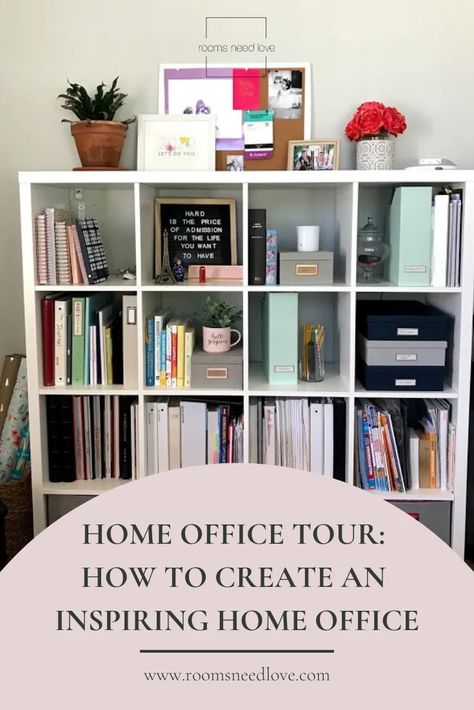 Need to organize your home office? Here's how I designed a home office that stays organized (and I did it all on a budget!) Desk Organization Tips, Office Cube, Diy Home Updates, Office Organizing, Command Centers, Home Office Closet, Office Tour, My Home Office, Organized Mom