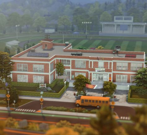 Copperdale Sims 4 House, Copperdale Sims 4, Copperdale High School Sims 4, Sims 4 School Building, Sims 4 Copperdale High School, Copperdale House Sims 4, Sims 4 High School Building, Sims 4 High School Cc, Sims 4 School