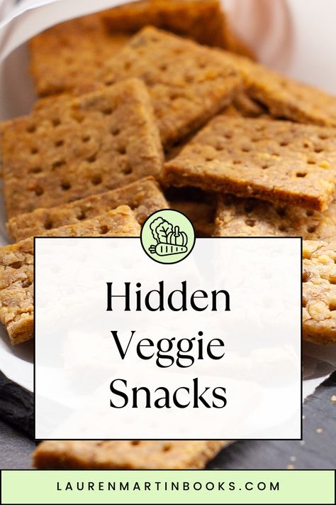 Make healthy kid-friendly hidden veggie healthy snacks or meals with these easy healthy, homemade hidden veggie oat flour gluten-free crackers for toddlers, kids or adults. Ways To Hide Veggies In Food For Kids, Sneaky Veggie Recipes For Kids, Hidden Veggies For Kids, Vegetable Snack Ideas, Gluten Free Donuts Baked, Veggie Crackers, Veggie Bars, Lauren Martin, Oat Crackers