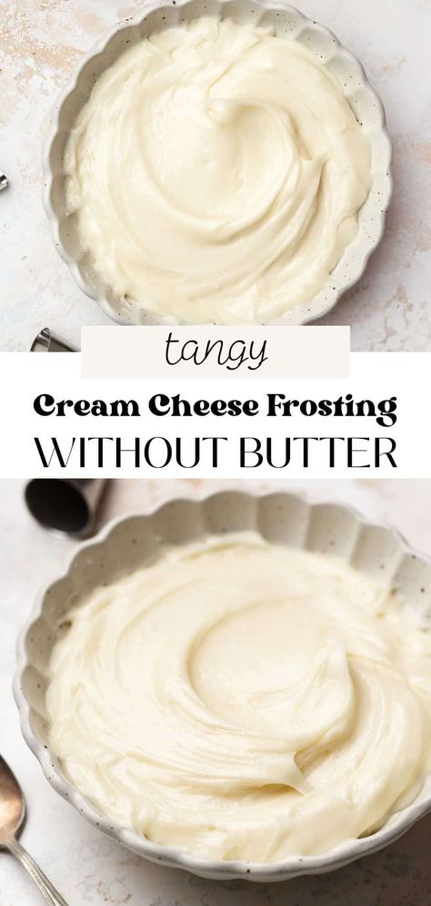 This cream cheese frosting without butter is sweet and tangy with a thick and creamy consistency. It is perfect spread on so many sweet treats, from cinnamon rolls, to cakes, to brownies and cookies. You can make it in 5 minutes with only 4 ingredients! Cream Cheese Frosting Thick, Cream Cheese Frosting No Butter, Cream Cheese Frosting Without Butter, Fruit Filling Recipe, Frosting Without Butter, Brownies And Cookies, Butter Cream Cheese Frosting, Raspberry Brownies, Frosting Recipes Easy