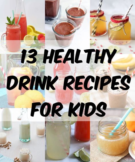 13 Healthy Drink Recipes for Kids - TheDiabetesCouncil.com Healthy Fizzy Drinks, Kid Friendly Juice Recipes, Healthy Punch Recipe For Kids, Kids Juice Recipes, Fun Drinks To Make Kids, Drinks For Kids To Make, Easy Healthy Drinks, Fun Drinks For Kids, Healthy Tea Recipes