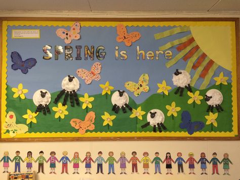 Spring Nursery Display Boards, Eyfs Spring Display, Spring Wall Display Preschool, Spring Display Board, Spring Display Board Nursery, Easter Display Board, Spring Display Ideas Classroom, Display Boards Nursery, Nursery Display Boards