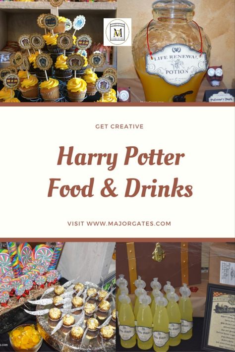 Harry Potter Sandwiches Food Ideas, Harry Potter Party Appetizers, Harry Potter Party Menu Ideas, Mandrake Snack, Harry Potter Party Food Labels, Harry Potter Dips, Harry Potter Themed Appetizers, Harry Potter Drink Ideas, Harry Potter Sandwiches