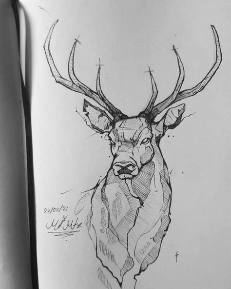 Stag Hannibal, Hannibal Drawing, Hannibal Stag, Stag Drawing, Graph Art, Drawing Heads, S Tattoo, Art Stuff, Art Drawings