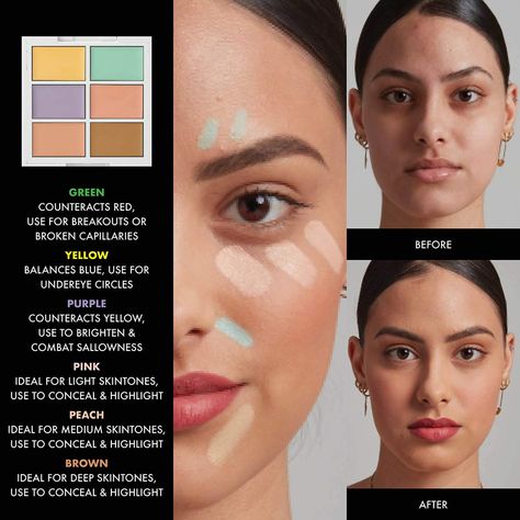 #NYX PROFESSIONAL #MAKEUP #Concealer Color Correcting Palette Nyx Color Corrector, Colour Correcting Makeup, Nyx Colour Correcting Palette, Nyx Color Correcting Concealer, Color Correcting Guide, Color Correcting Concealer Palette, Color Correcting Palette, Color Correction Makeup, Corrective Makeup