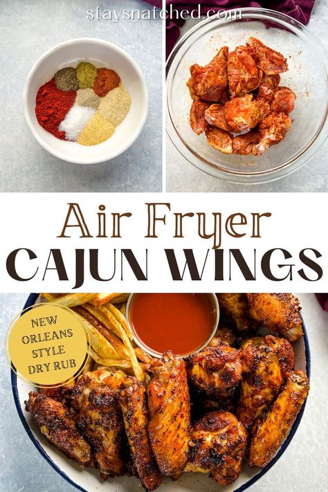 Cajun Chicken Wings, Cajun Wings, Homemade Cajun Seasoning, Easy Chicken Thigh Recipes, Air Fryer Chicken Wings, Healthy Appetizer Recipes, Dinner With Ground Beef, Chicken Breast Recipes Healthy, Cajun Chicken