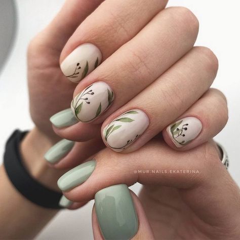 Minimal Nails Art, Water Color Nails, Squoval Nails, Minimal Nails, Simple Gel Nails, Floral Nails, Nude Nails, Nail Manicure, Wedding Nails