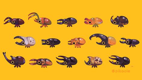 pikaole on Twitter: "🦏Rhino and Stag🦌… " Bug Illustration, Beetle Drawing, Bug Art, Wow Art, Beetles, Funky Art, Creature Design, 귀여운 동물, Creature Art