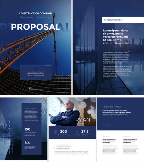 Construction Companay Proposal_Letter_Google Slides Blue Ppt Template, Construction Proposal, Templates For Powerpoint, Proposal Letter, Company Introduction, Proposal Design, Project Presentation, Web Design Ideas, Proposal Template