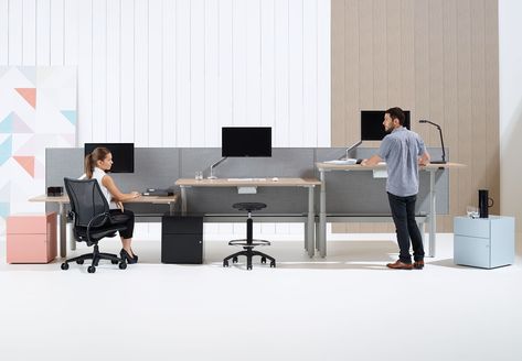 Krossi Workstation | Schiavello Furniture Height Adjustable Workstation, Sit Stand Workstation, Office Meeting Room, Smart Office, Shared Office, Collaboration Space, Sit Stand Desk, Adjustable Height Table, Clean Office