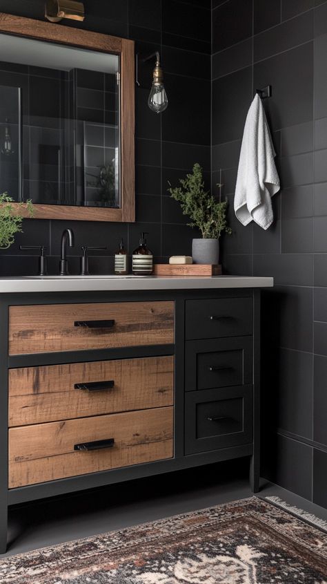 black bathroom vanity