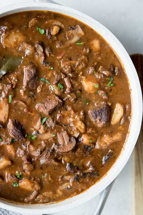 Beef Stew Creamy, Slow Cooker Beef Cubes Recipes, Beef And Mushroom Soup, Beef Mushroom Soup, Beef Mushroom Stew, Beef And Mushroom Recipe, Beef And Mushroom Stew, Ground Beef Breakfast, Spaghetti With Ground Beef