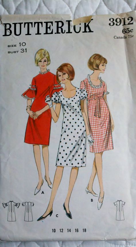 Vintage 1960s Womens Sewing Pattern Butterick by Sutlerssundries, $9.99 1 Piece Dress, Dress Empire Waist, Women's Sewing Pattern, Im Only Human, Slim Dress, Empire Waist Dress, Couture Vintage, Sewing Pattern Sizes, Dress Sewing Pattern