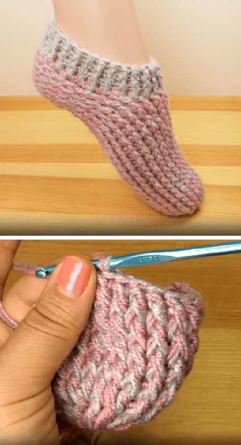 How To Crochet Slipper Socks - Free Pattern Pantuflas Tejidas, Puff Stitch Crochet, Easy Crochet Slippers, Slipper Pattern, Crochet Shawl Free, Crochet Slipper, Fast Crochet, Crochet Slippers Free Pattern, Diy Crafts Crochet