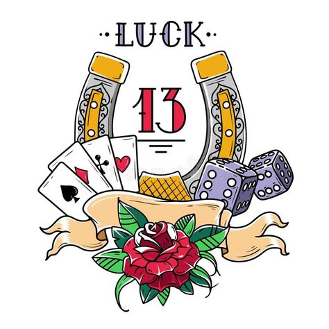 Good Luck Tattoo Symbol, Tattoo Horseshoe, Good Luck Tattoo, Luck Tattoo, Symbol Of Luck, Gambling Machines, Tattoo Templates, Michael Johnson, Lucky Symbols