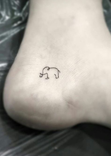 Elephant Mini Tattoo, Finger Tattoos Elephant, Elephant Stick And Poke, Small Simple Elephant Tattoo, Tanzania Tattoo Ideas, Elephant Minimal Tattoo, Lucky Elephant Tattoo, Micro Elephant Tattoo, Red Elephant Tattoo