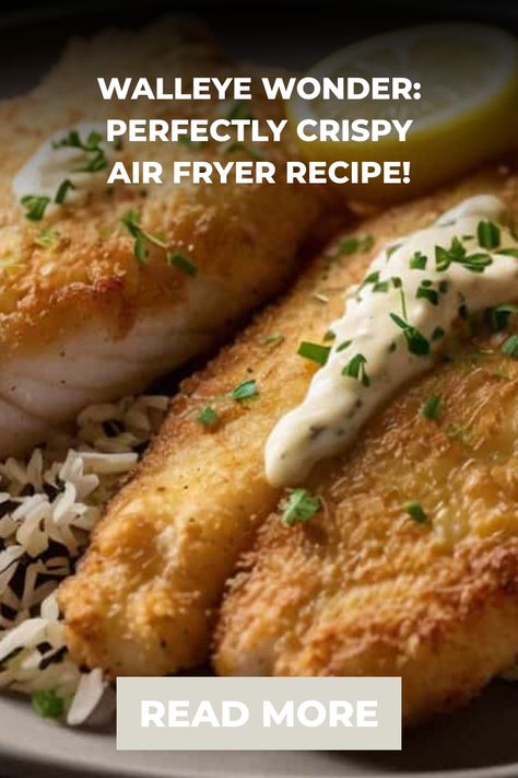 Indulge in a delightful air fryer walleye recipe that offers a nutritious twist on traditional deep-fried dishes. Savor the exquisite flavor of this crispy fillet, boasting a delectable low-carb coating that provides just the right amount of crunchiness. Elevate your seafood dining experience with this healthier and equally delicious dish! Walleye In The Air Fryer, Fried Walleye Recipes Fish Fry, Air Fryer Walleye Recipes, Air Fryer Walleye, Grilled Walleye Recipes, Pickerel Recipes, Walleye Recipes, Walleye Fish, Walleye Fish Recipes