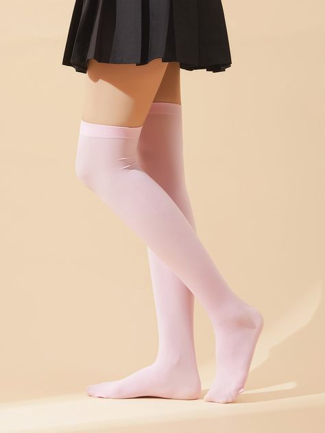 Pink Fitted Knee-high Socks For Spring, Clawdeen Costume, Knee High Socks Aesthetic, Fitted Pink Knee-high Socks For Winter, Pink Thigh High Socks, Pink Lace Socks, Cheap Casual Pink Knee-high Socks, Comfortable Knee-high Pink Socks, Cheap Stretch Pink Knee-high Socks