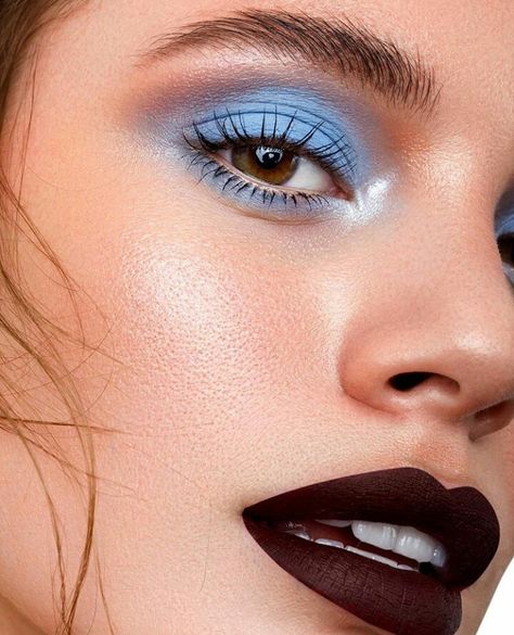 Trucco Glam, Editorial Make-up, Maquillage On Fleek, Michelle Phan, Make Up Inspiration, Dark Lipstick, Make Up Looks, Blue Makeup, Editorial Makeup