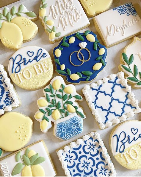 Italian Bridal Showers, Lemon Themed Party, Lemon Themed Bridal Shower, Friend Groups, Italian Party, Italian Theme, Bridal Shower Inspo, Bridal Shower Cookies, Bridal Shower Inspiration