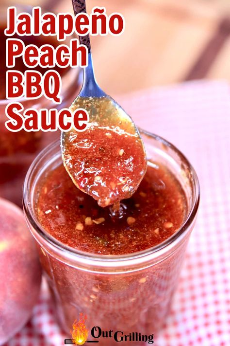 Peach Mango Bbq Sauce, Spicy Peach Bbq Sauce, Peach Jalapeno Sauce, Jalapeño Peach Bbq Sauce, Peach Jalapeno Bbq Sauce, Peach Bbq, Peach Sauce, Homemade Bbq Sauce Recipe, Homemade Bbq Sauce