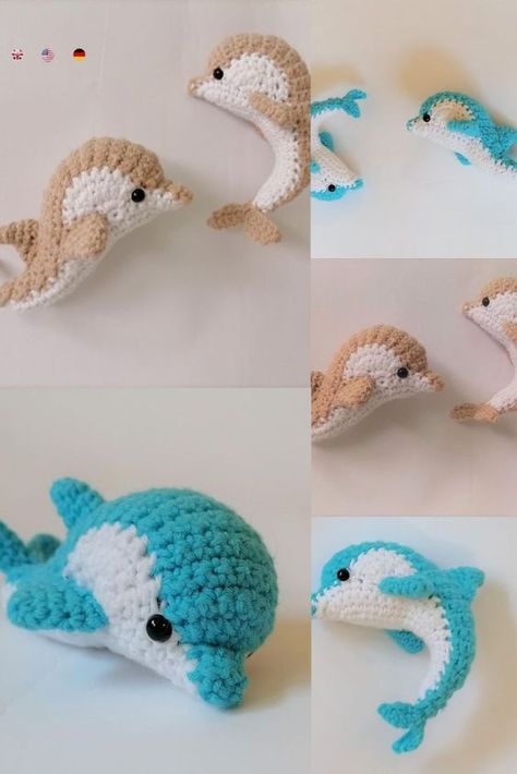 Crochet Ocean Amigurumi, Tuna Crochet Pattern, Crochet Dolphin Keychain Pattern Free, Crochet Aquatic Animals, Crochet Marine Animals, Free Dolphin Crochet Pattern, Crochet Ocean Animals Free Pattern, Sea Creatures Crochet Pattern Free, Ocean Crochet Ideas