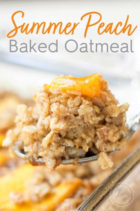 Crockpot Peach Oatmeal Overnight, Food For Picky Preschoolers, Canned Peach Breakfast Recipes, Weeknight Dinner Easy Families Healthy, Snack Ideas For On The Go, Low Fodmap Oatmeal Recipes, Peach Baked Oats, Peach Oatmeal Bake Breakfast, Peach Baked Oatmeal Healthy